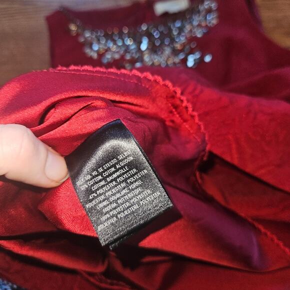 Anthropologie Moulinette Soeurs Toulouse Dress Red Gems Short Cocktail Size 10 - Picture 5 of 7